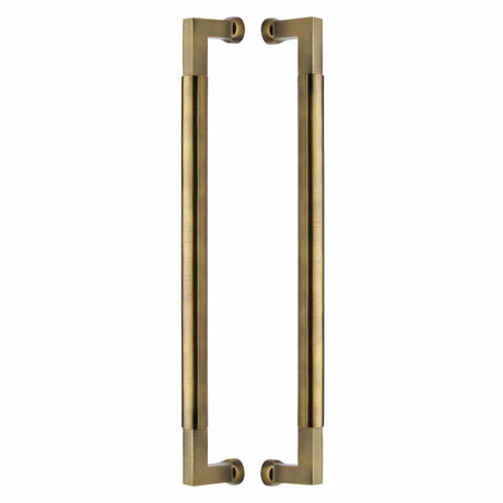 Heritage Brass Door Furniture Antique Brass / Back to Back Fixing Pack Heritage Brass - Door Pull Handle Bauhaus Design 483mm Antique Brass Finish