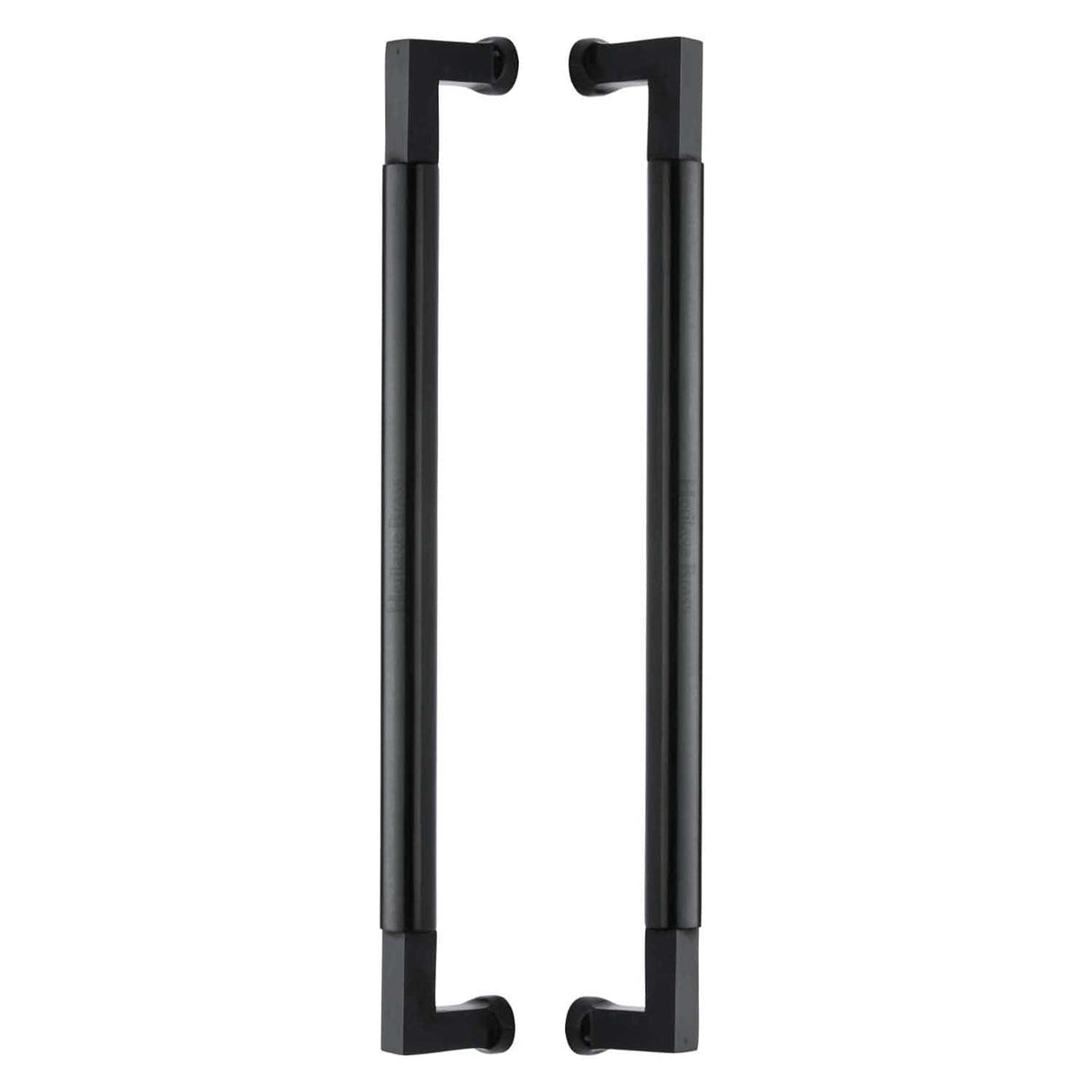 Heritage Brass Door Furniture Matt Black / Back to Back Fixing Pack Heritage Brass - Door Pull Handle Bauhaus Design 483mm Matt Black Finish