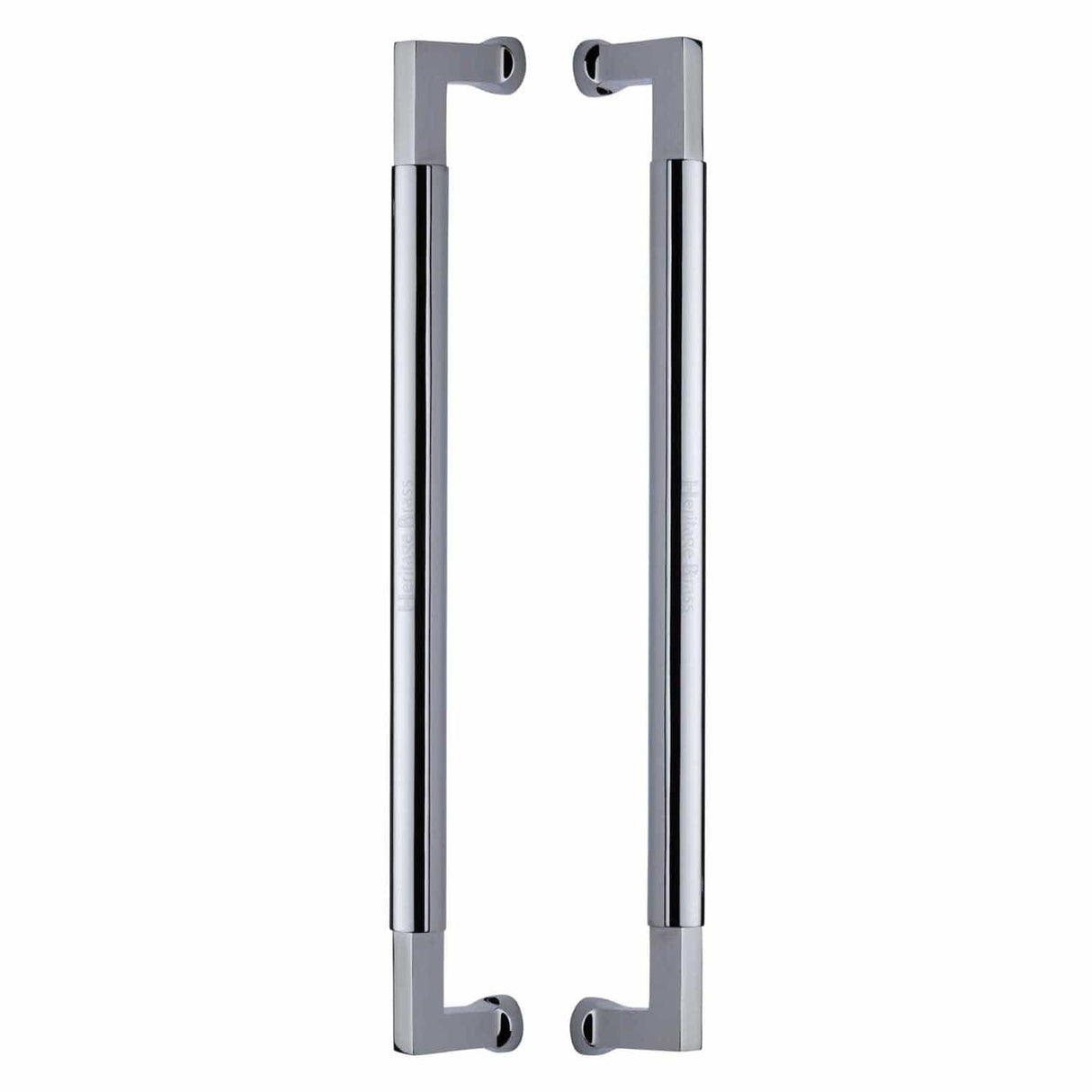 Heritage Brass Door Furniture Polished Chrome / Back to Back Fixing Pack Heritage Brass - Door Pull Handle Bauhaus Design 483mm Polished Chrome Finish