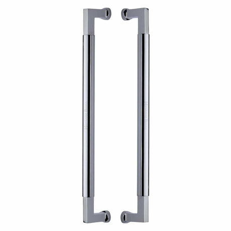 Heritage Brass Door Furniture Polished Chrome / Back to Back Fixing Pack Heritage Brass - Door Pull Handle Bauhaus Design 483mm Polished Chrome Finish