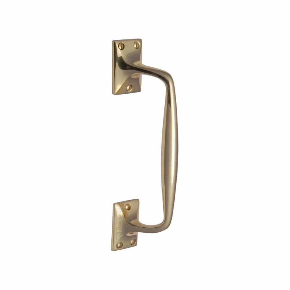 Heritage Brass Door Furniture Polished Brass / Pull Handles (Face Fix) Heritage Brass - Door Pull Handle Cranked Design 10" Polished Brass Finish