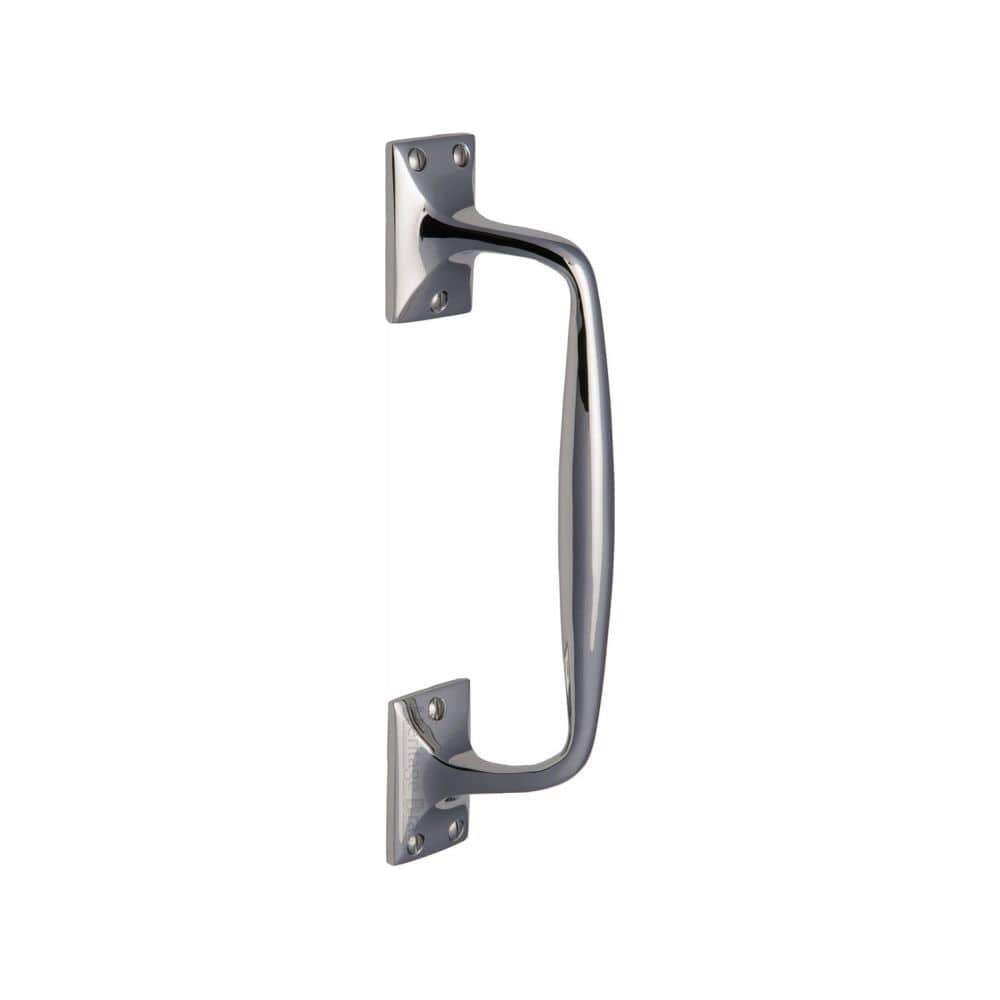 Heritage Brass Door Furniture Polished Chrome / Pull Handles (Face Fix) Heritage Brass - Door Pull Handle Cranked Design 10" Polished Chrome Finish