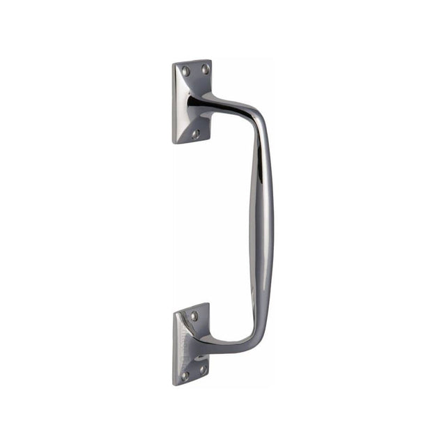 Heritage Brass Door Furniture Polished Chrome / Pull Handles (Face Fix) Heritage Brass - Door Pull Handle Cranked Design 10" Polished Chrome Finish