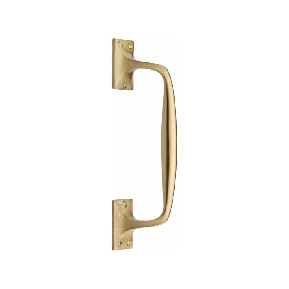 Heritage Brass Door Furniture Satin Brass / Pull Handles (Face Fix) Heritage Brass - Door Pull Handle Cranked Design 10" Satin Brass Finish