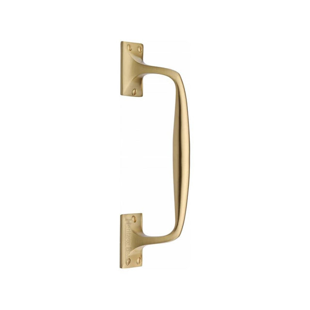 Heritage Brass Door Furniture Satin Brass / Pull Handles (Face Fix) Heritage Brass - Door Pull Handle Cranked Design 10" Satin Brass Finish