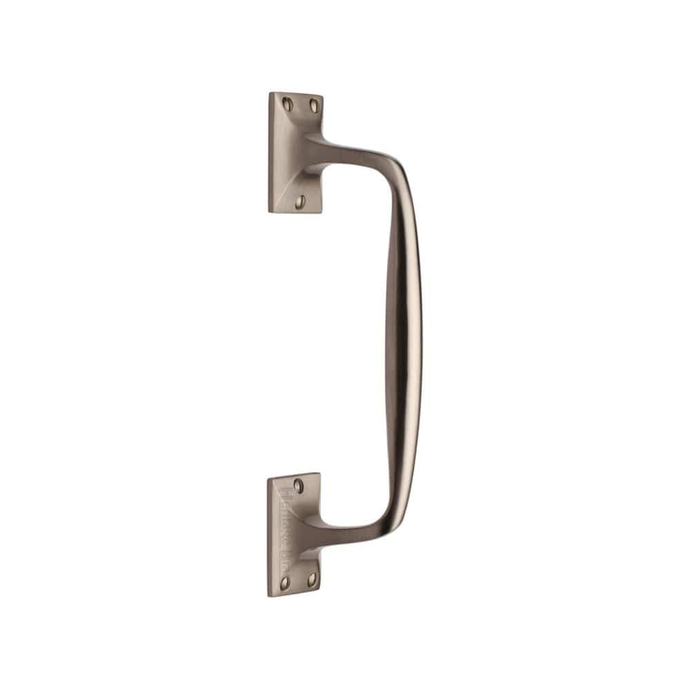 Heritage Brass Door Furniture Satin Nickel / Pull Handles (Face Fix) Heritage Brass - Door Pull Handle Cranked Design 10" Satin Nickel Finish