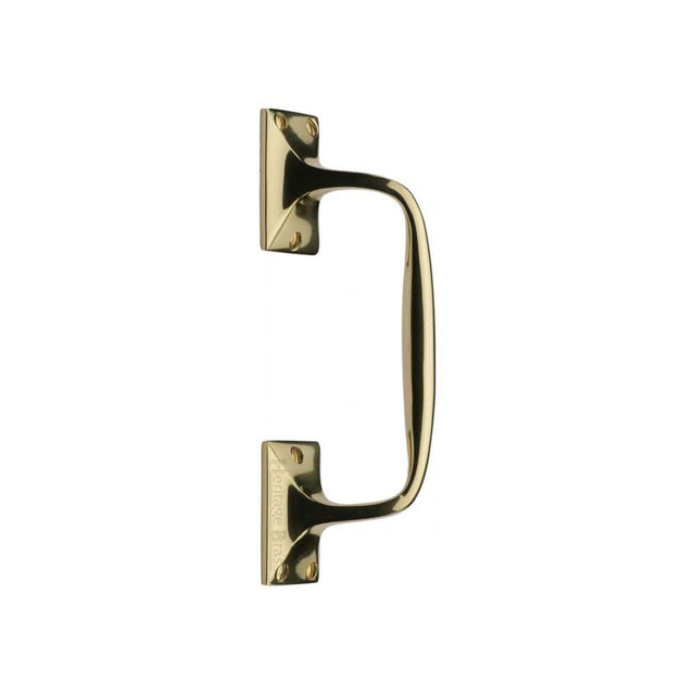 Heritage Brass Door Furniture Polished Brass / Pull Handles (Face Fix) Heritage Brass - Door Pull Handle Cranked Design 8" Polished Brass Finish