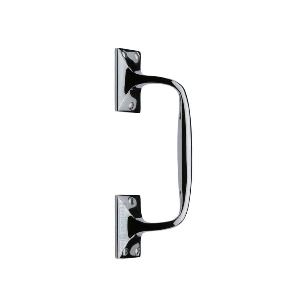 Heritage Brass Door Furniture Polished Chrome / Pull Handles (Face Fix) Heritage Brass - Door Pull Handle Cranked Design 8" Polished Chrome Finish