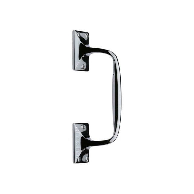 Heritage Brass Door Furniture Polished Chrome / Pull Handles (Face Fix) Heritage Brass - Door Pull Handle Cranked Design 8" Polished Chrome Finish