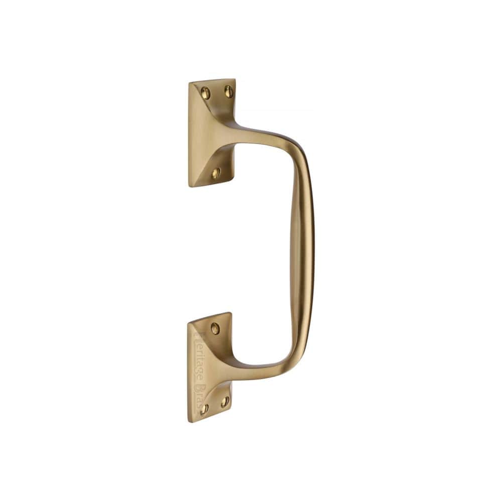 Heritage Brass Door Furniture Satin Brass / Pull Handles (Face Fix) Heritage Brass - Door Pull Handle Cranked Design 8" Satin Brass Finish