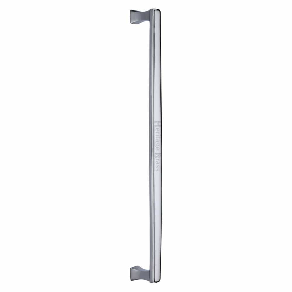 Heritage Brass Door Furniture Polished Chrome / Pull Handles (Bolt Through) Heritage Brass - Door Pull Handle Deco Design 457mm Polished Chrome Finish