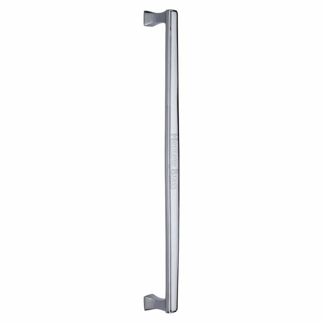 Heritage Brass Door Furniture Polished Chrome / Pull Handles (Bolt Through) Heritage Brass - Door Pull Handle Deco Design 457mm Polished Chrome Finish
