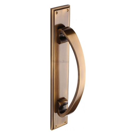 Heritage Brass Door Furniture Antique Brass / Pull Handle (Backplate) Heritage Brass - Door Pull Handle on Plate Antique Brass Finish