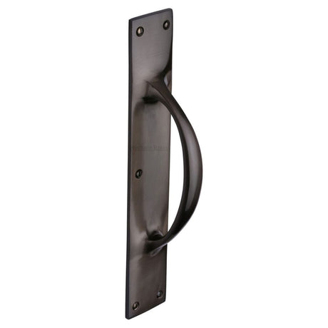 Heritage Brass Door Furniture Matt Bronze / Pull Handle (Backplate) Heritage Brass - Door Pull Handle on Plate Matt Bronze Finish