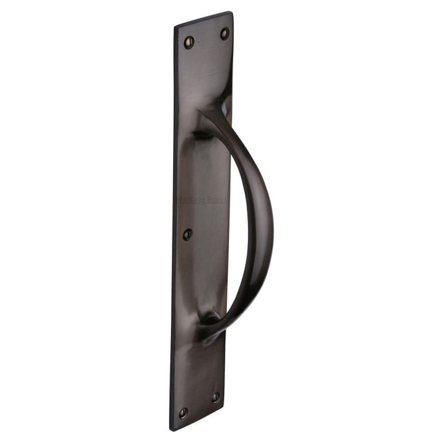 Heritage Brass Door Furniture Matt Bronze / Pull Handle (Backplate) Heritage Brass - Door Pull Handle on Plate Matt Bronze Finish