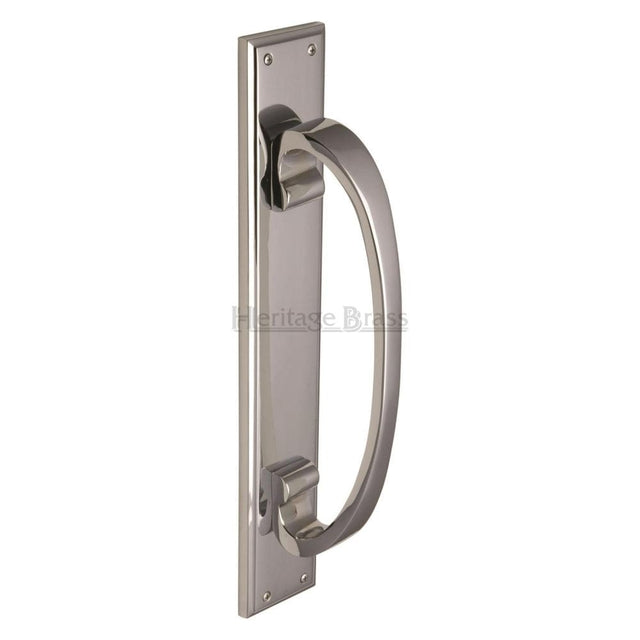 Heritage Brass Door Furniture Polished Chrome / Pull Handle (Backplate) Heritage Brass - Door Pull Handle on Plate Polished Chrome Finish