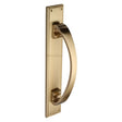 Heritage Brass Door Furniture Satin Brass / Pull Handle (Backplate) Heritage Brass - Door Pull Handle on Plate Satin Brass Finish