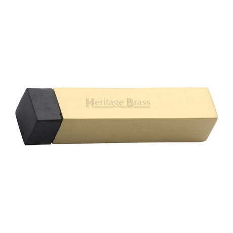 Heritage Brass Door Furniture Satin Brass / Projection Door Stop Heritage Brass - Door Stop Square Wall Mounted Design Satin Brass Finish