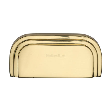 Heritage Brass Cabinet Hardware Polished Brass / Cabinet Cup Pulls / 76mm c/c Heritage Brass - Drawer Cup Pull Bauhaus Design 76mm CTC Polished Brass Finish