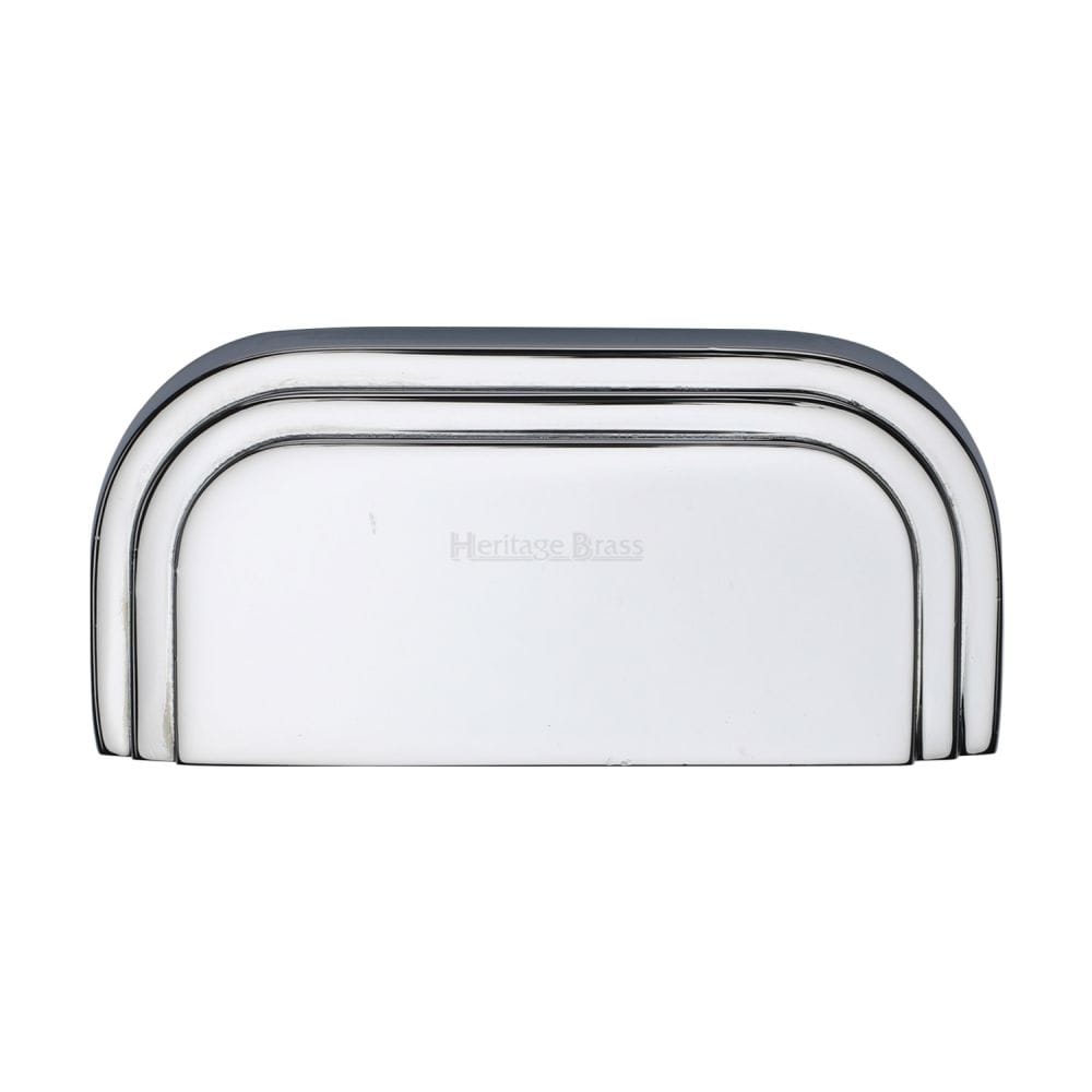 Heritage Brass Cabinet Hardware Polished Chrome / Cabinet Cup Pulls / 76mm c/c Heritage Brass - Drawer Cup Pull Bauhaus Design 76mm CTC Polished Chrome Finish