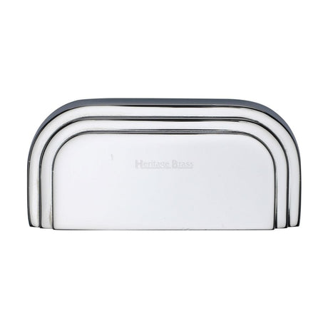 Heritage Brass Cabinet Hardware Polished Chrome / Cabinet Cup Pulls / 76mm c/c Heritage Brass - Drawer Cup Pull Bauhaus Design 76mm CTC Polished Chrome Finish