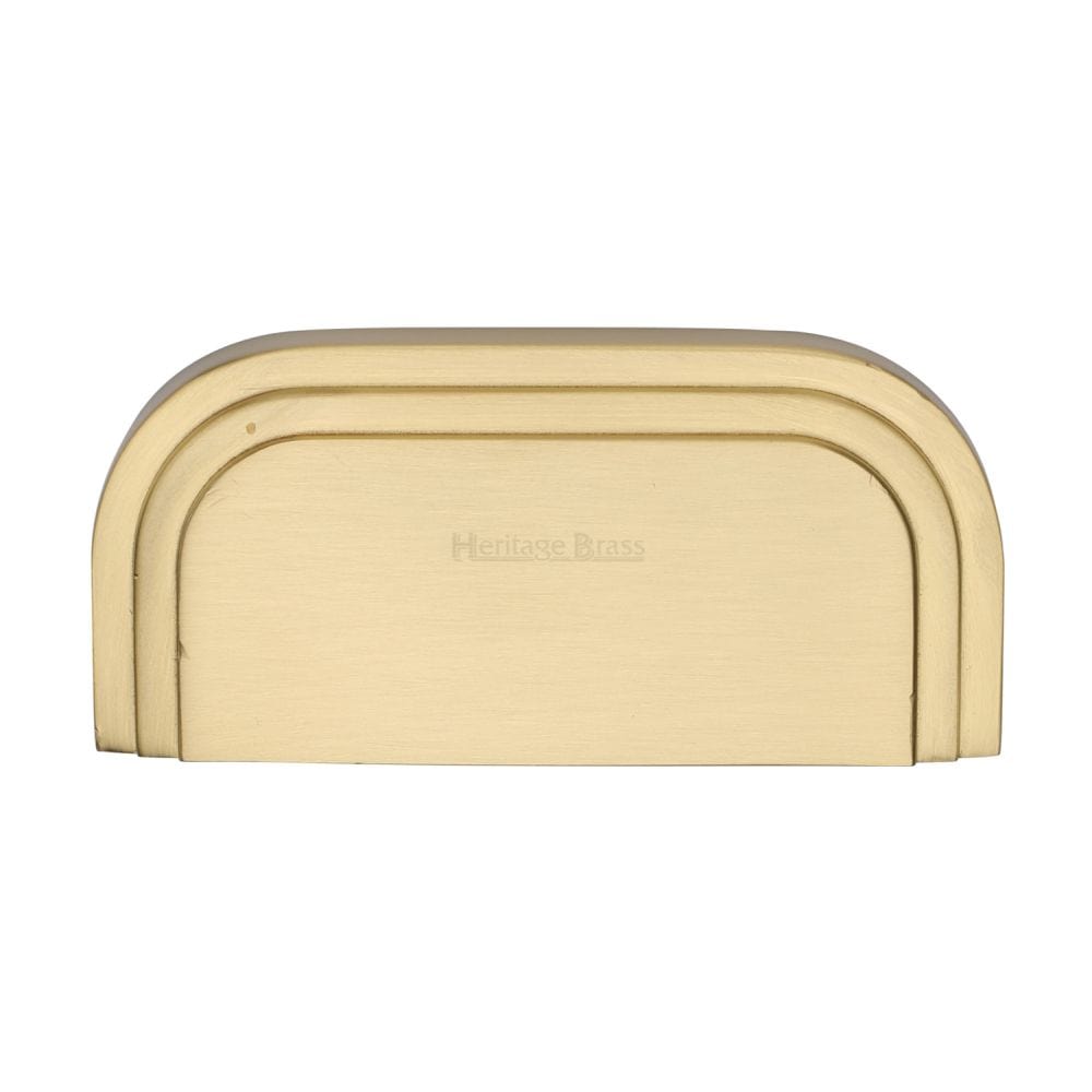 Heritage Brass Cabinet Hardware Satin Brass / Cabinet Cup Pulls / 76mm c/c Heritage Brass - Drawer Cup Pull Bauhaus Design 76mm CTC Satin Brass Finish