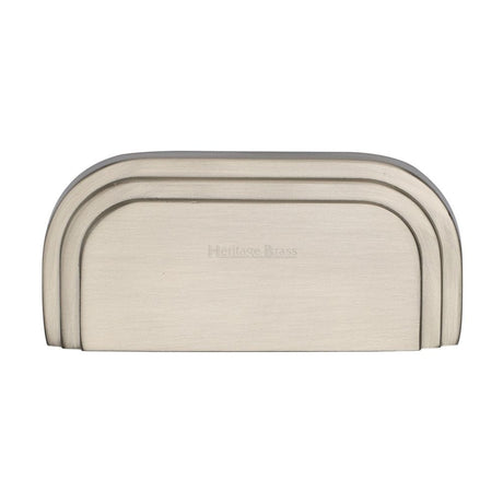 Heritage Brass Cabinet Hardware Satin Nickel / Cabinet Cup Pulls / 76mm c/c Heritage Brass - Drawer Cup Pull Bauhaus Design 76mm CTC Satin Nickel Finish