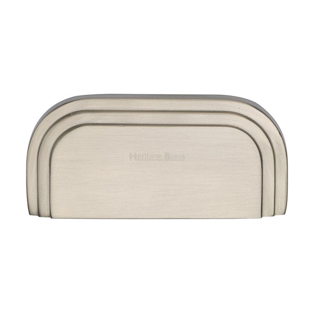 Heritage Brass Cabinet Hardware Satin Nickel / Cabinet Cup Pulls / 76mm c/c Heritage Brass - Drawer Cup Pull Bauhaus Design 76mm CTC Satin Nickel Finish