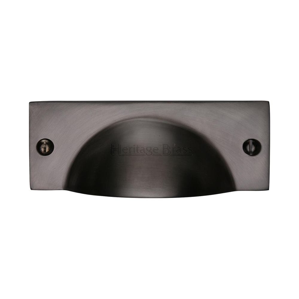 Heritage Brass Cabinet Hardware Matt Bronze / Cabinet Cup Pulls Heritage Brass - Drawer Cup Pull Cheshire Design Matt Bronze Finish