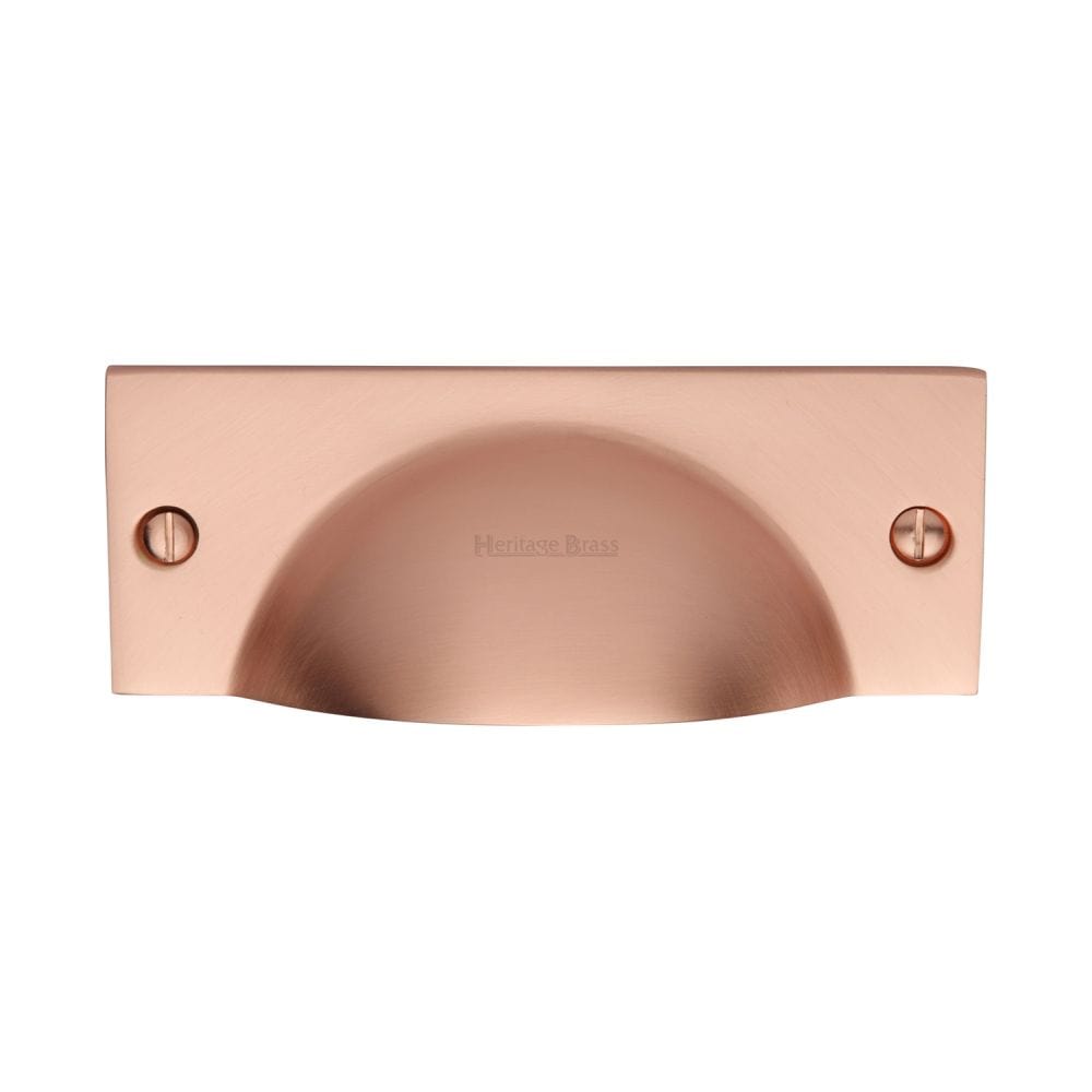 Heritage Brass Cabinet Hardware Satin Rose Gold / Cabinet Cup Pulls Heritage Brass - Drawer Cup Pull Cheshire Design Satin Rose Gold Finish
