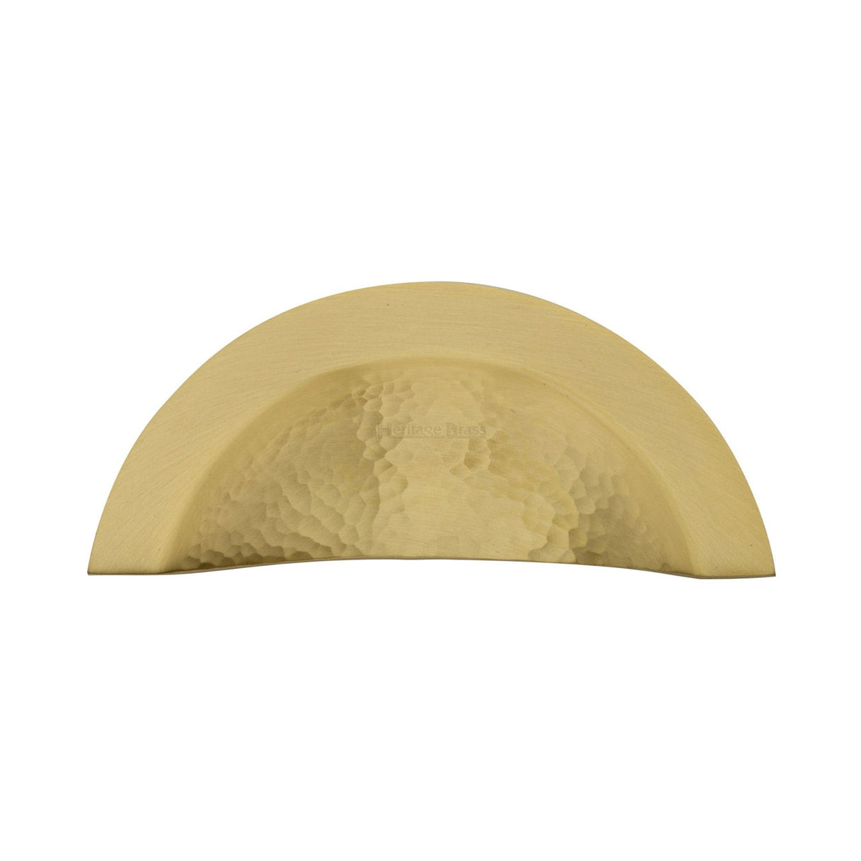 Heritage Brass Cabinet Hardware Satin Brass / Cabinet Cup Pulls / 57mm c/c Heritage Brass - Drawer Cup Pull Crescent Hammered Design Satin Brass finish