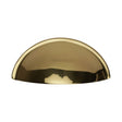 Heritage Brass Cabinet Hardware Polished Brass / Cabinet Cup Pulls / 57mm c/c Heritage Brass - Drawer Cup Pull Half Moon Design 57mm CTC Polished Brass Finish