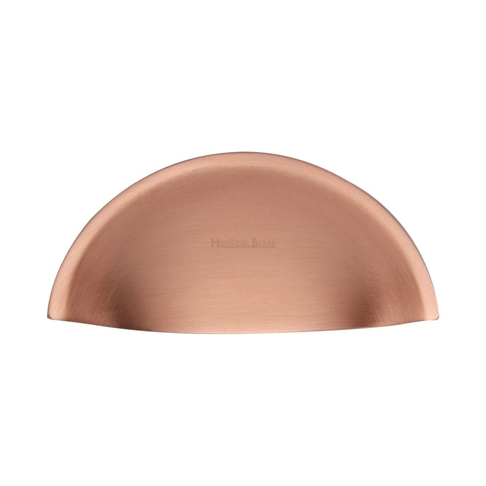 Heritage Brass Cabinet Hardware Satin Rose Gold / Cabinet Cup Pulls / 57mm c/c Heritage Brass - Drawer Cup Pull Half Moon Design 57mm CTC Satin Rose Gold Finish