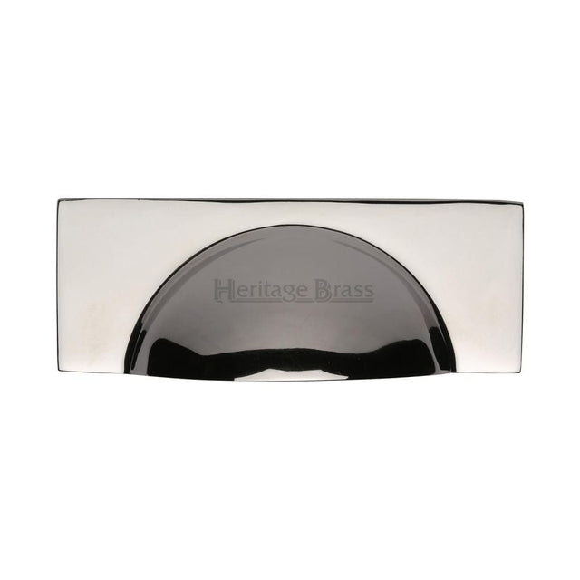 Heritage Brass Cabinet Hardware Polished Nickel / Cabinet Cup Pulls / 57mm c/c Heritage Brass - Drawer Cup Pull Hampshire Design 57mm CTC Polished Nickel Finish