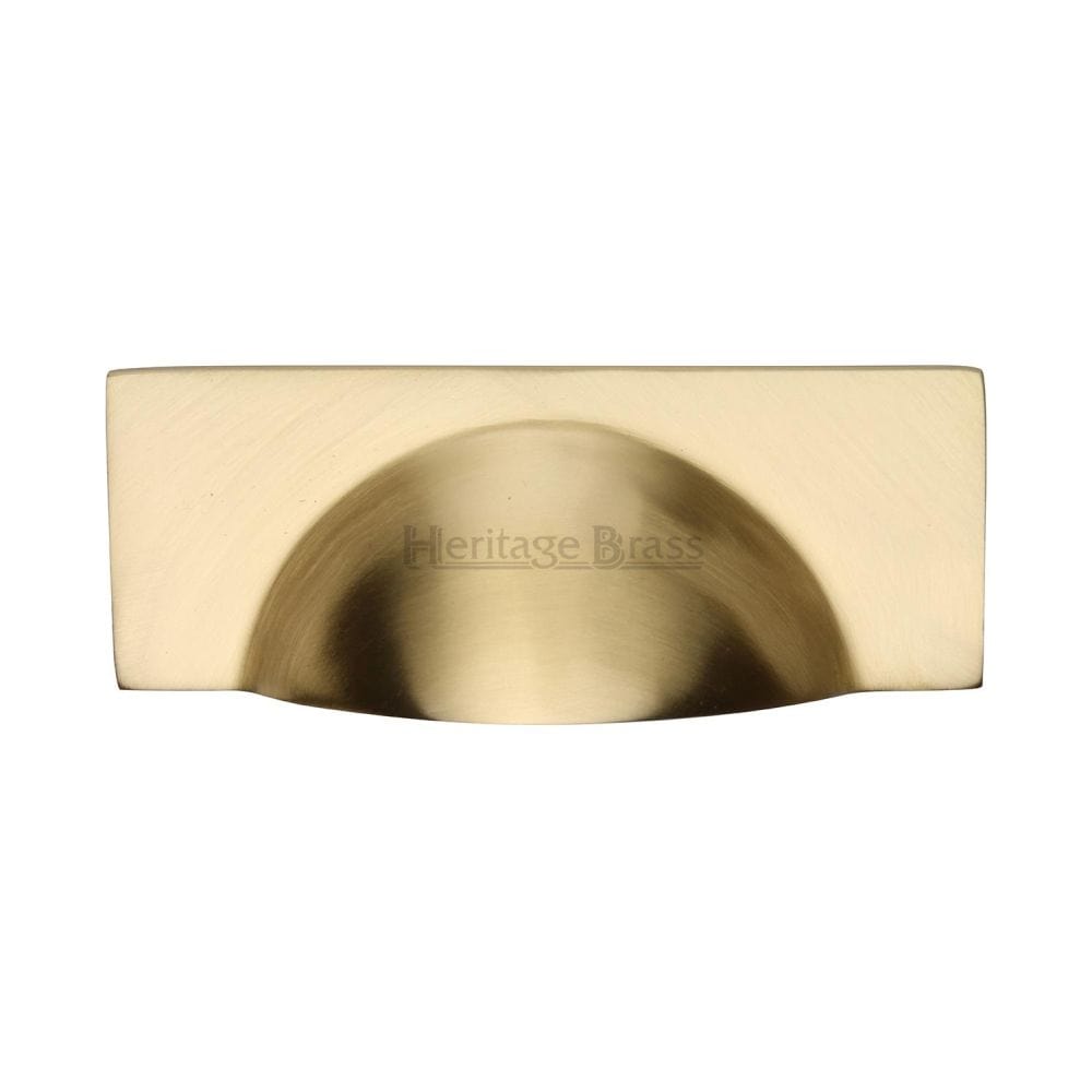 Heritage Brass Cabinet Hardware Satin Brass / Cabinet Cup Pulls / 57mm c/c Heritage Brass - Drawer Cup Pull Hampshire Design 57mm CTC Satin Brass Finish