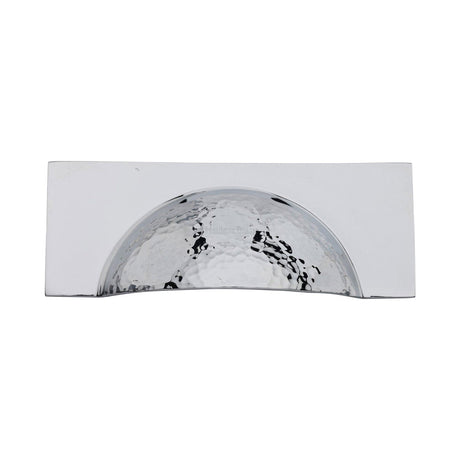 Heritage Brass Cabinet Hardware Polished Chrome / Cabinet Cup Pulls / 57mm c/c Heritage Brass - Drawer Cup Pull Hampshire Hammered Design 57mm CTC Polished Chrome Finish