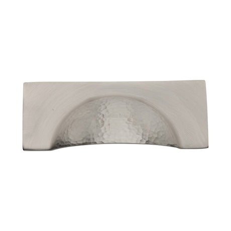 Heritage Brass Cabinet Hardware Satin Nickel / Cabinet Cup Pulls / 57mm c/c Heritage Brass - Drawer Cup Pull Hampshire Hammered Design 57mm CTC Satin Nickel Finish