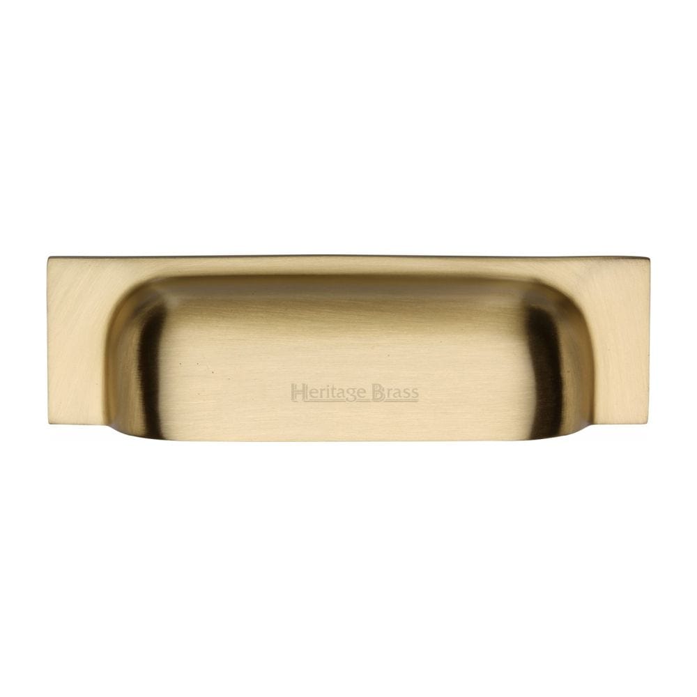 Heritage Brass Cabinet Hardware Satin Brass / Cabinet Cup Pulls / 152 / 178mm c/c Heritage Brass - Drawer Cup Pull Military Design 152mm CTC Satin Brass Finish