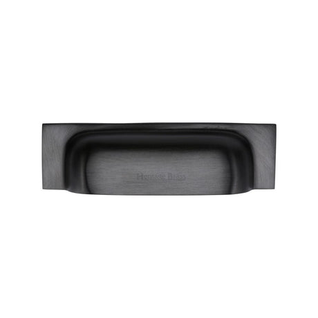 Heritage Brass Cabinet Hardware Matt Black / Cabinet Cup Pulls / 76 / 96mm c/c Heritage Brass - Drawer Cup Pull Military Design 96mm CTC Matt Black Finish
