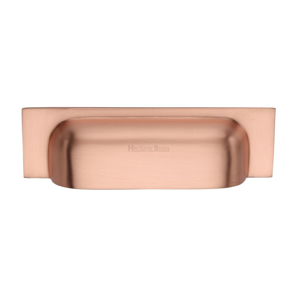 Heritage Brass Cabinet Hardware Satin Rose Gold / Cabinet Cup Pulls / 76 / 96mm c/c Heritage Brass - Drawer Cup Pull Military Design 96mm CTC Satin Rose Gold Finish