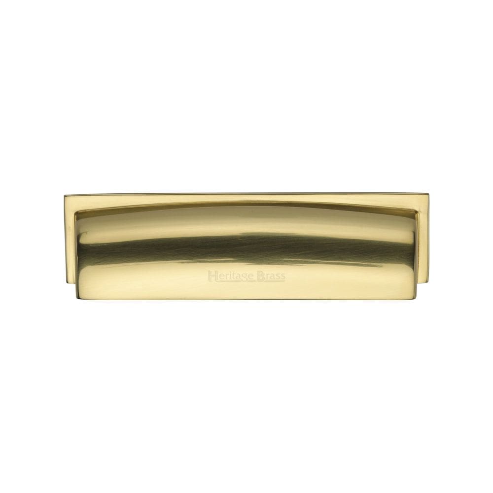 Heritage Brass Cabinet Hardware Polished Brass / Cabinet Cup Pulls / 96mm c/c Heritage Brass - Drawer Cup Pull Shropshire Design 76/96mm CTC Polished Brass Finish