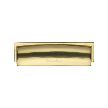 Heritage Brass Cabinet Hardware Polished Brass / Cabinet Cup Pulls / 96mm c/c Heritage Brass - Drawer Cup Pull Shropshire Design 76/96mm CTC Polished Brass Finish