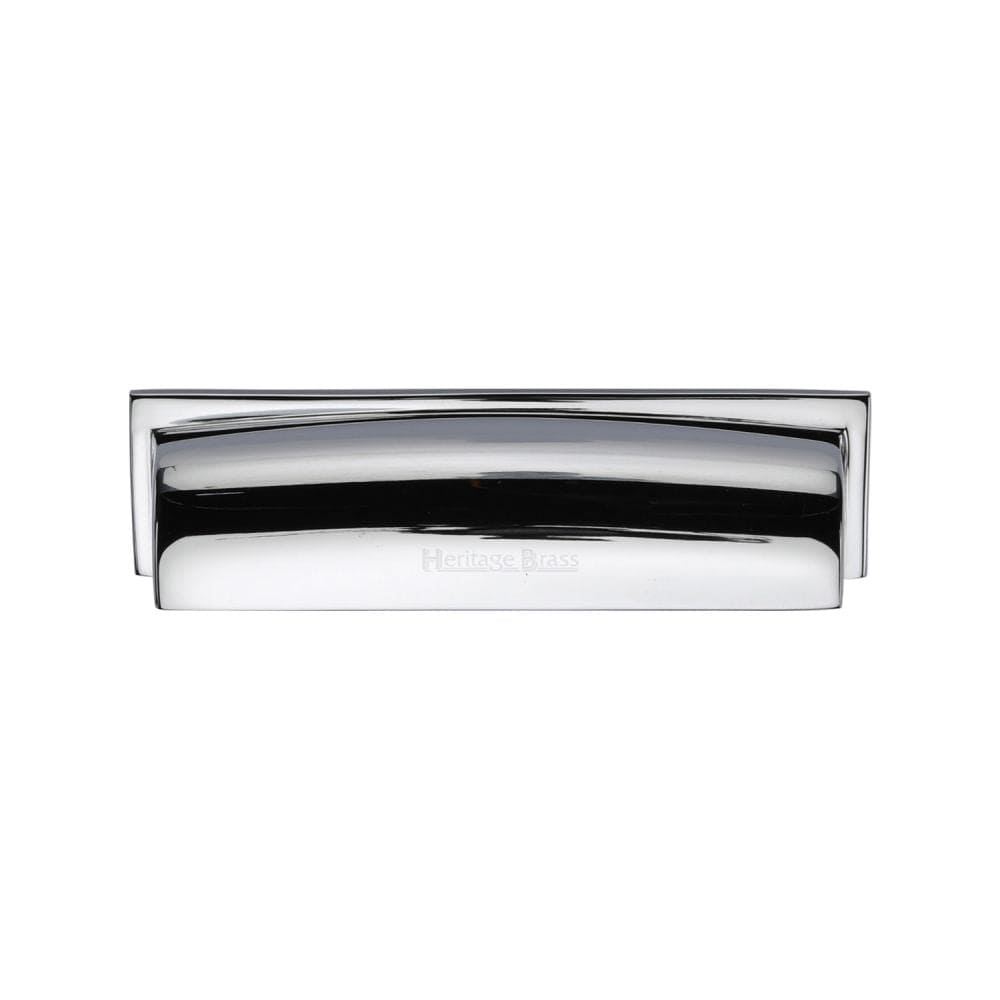 Heritage Brass Cabinet Hardware Polished Chrome / Cabinet Cup Pulls / 96mm c/c Heritage Brass - Drawer Cup Pull Shropshire Design 76/96mm CTC Polished Chrome Finis