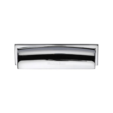 Heritage Brass Cabinet Hardware Polished Chrome / Cabinet Cup Pulls / 96mm c/c Heritage Brass - Drawer Cup Pull Shropshire Design 76/96mm CTC Polished Chrome Finis