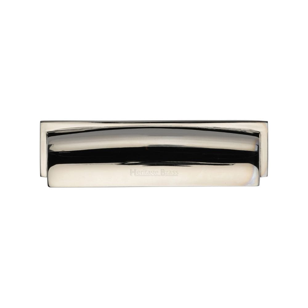 Heritage Brass Cabinet Hardware Polished Nickel / Cabinet Cup Pulls / 96mm c/c Heritage Brass - Drawer Cup Pull Shropshire Design 76/96mm CTC Polished Nickel Finis