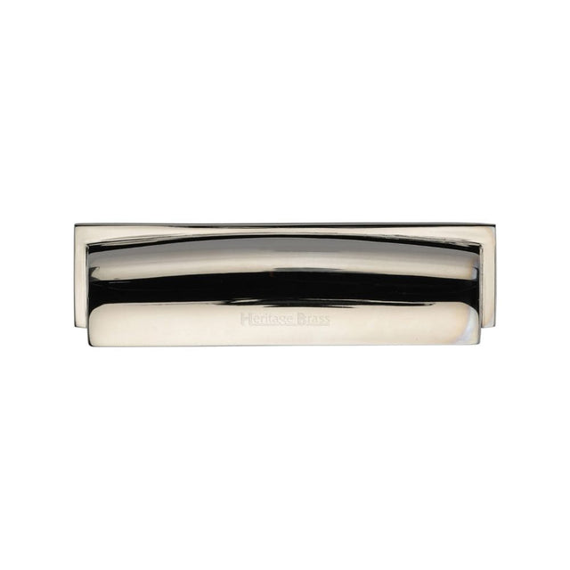 Heritage Brass Cabinet Hardware Polished Nickel / Cabinet Cup Pulls / 96mm c/c Heritage Brass - Drawer Cup Pull Shropshire Design 76/96mm CTC Polished Nickel Finis