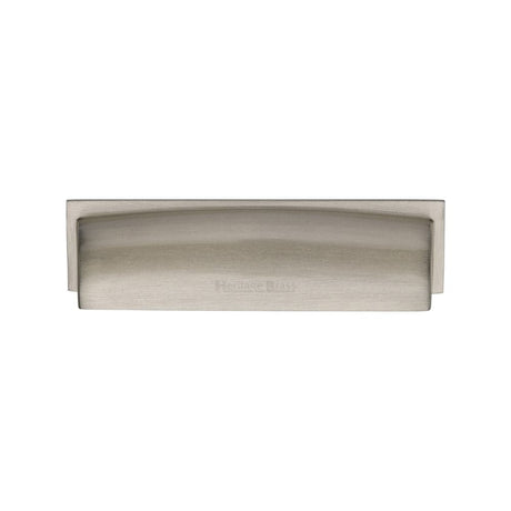 Heritage Brass Cabinet Hardware Satin Nickel / Cabinet Cup Pulls / 96mm c/c Heritage Brass - Drawer Cup Pull Shropshire Design 76/96mm CTC Satin Nickel Finis