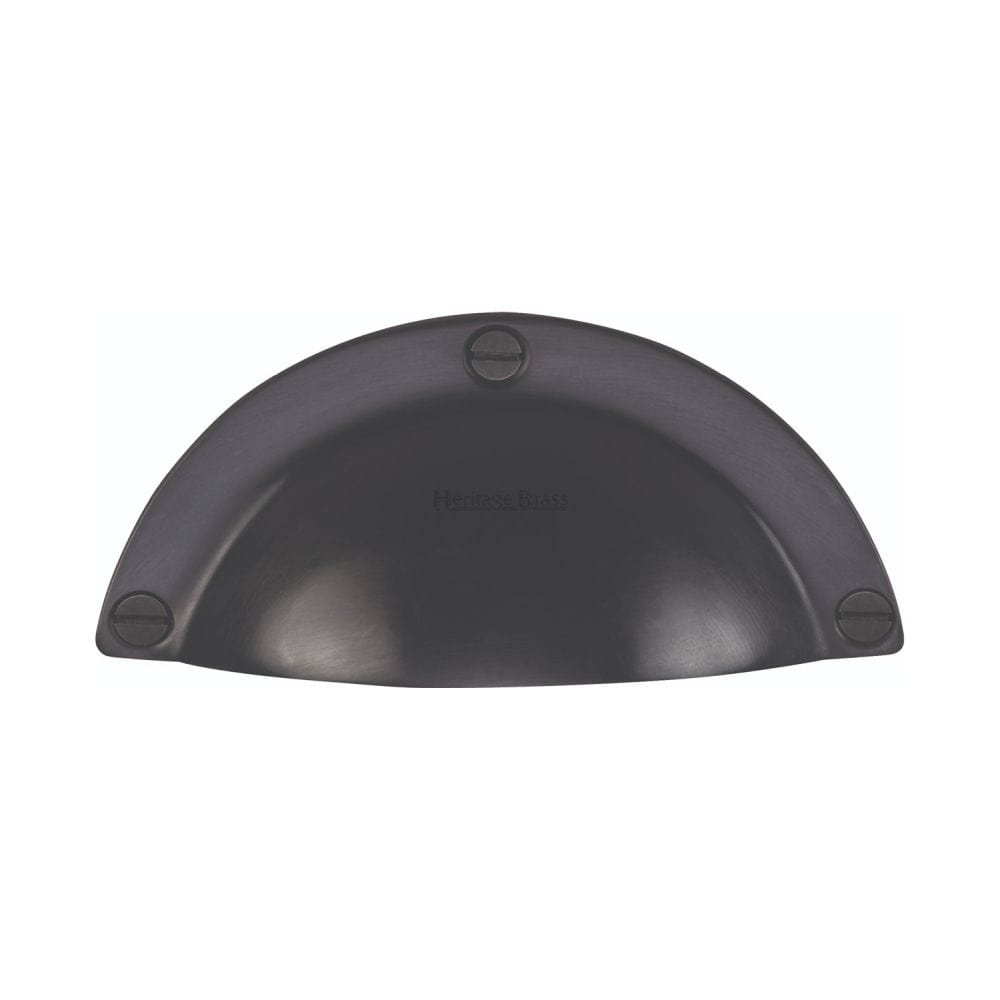 Heritage Brass Cabinet Hardware Matt Black / Cabinet Cup Pulls Heritage Brass - Drawer Cup Pull Traditional Design Matt Black Finish
