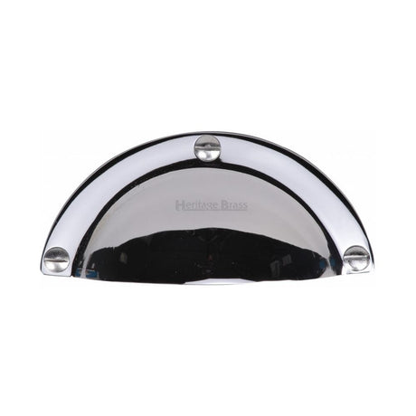 Heritage Brass Cabinet Hardware Polished Chrome / Cabinet Cup Pulls Heritage Brass - Drawer Cup Pull Traditional Design Polished Chrome Finish