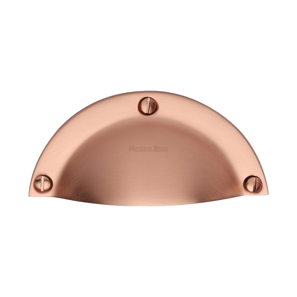Heritage Brass Cabinet Hardware Satin Rose Gold / Cabinet Cup Pulls Heritage Brass - Drawer Cup Pull Traditional Design Satin Rose Gold Finish